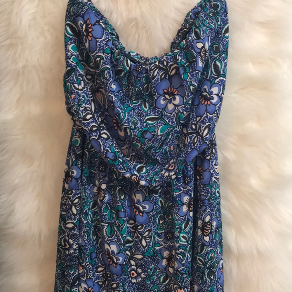 Express - Floral Strapless High Low Sun Dress S